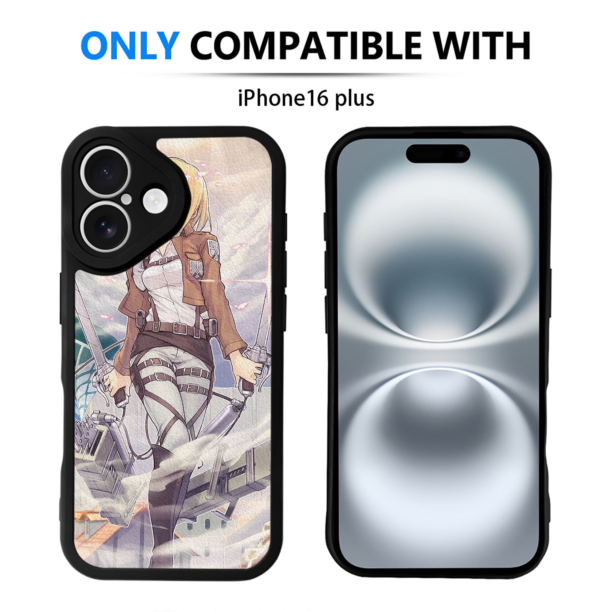 （画像用） 進撃の巨人 Attack on Titan 【iPhone 16シリーズ対応】シリコンスマホケース（レザー調） 材質：シリコン